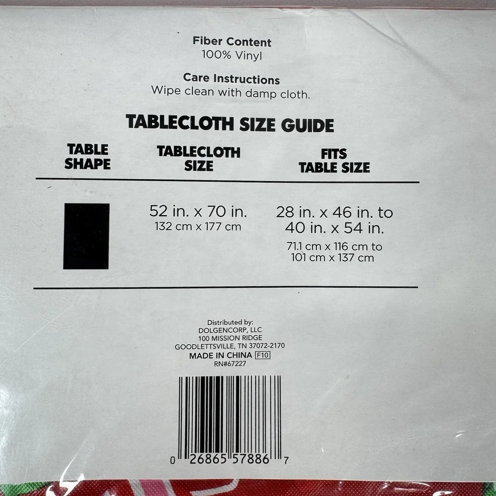 Holiday Style Christmas Candy Vinyl Tablecloth Holiday Party 52